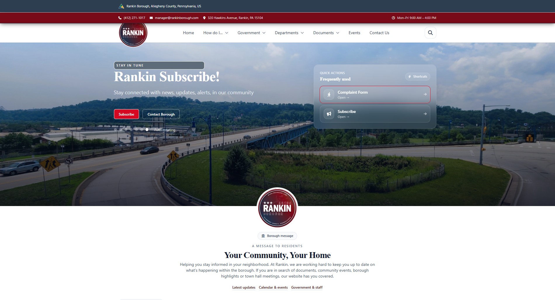 GovOps municipal website and administrative platform